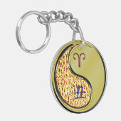 Ram en metalen os sleutelhanger (Voorkant Links)