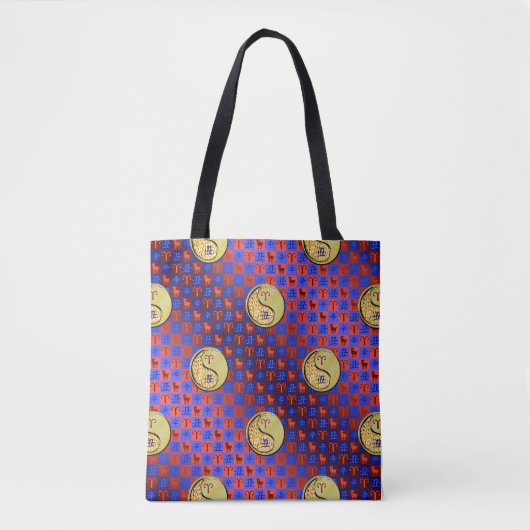 Ram en metalen os tote bag (Voorkant)