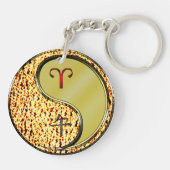 Ram en metalen paard sleutelhanger (Achterkant)