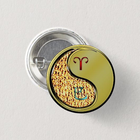 Ram en metalen slang ronde button 3,2 cm (Voorkant /achterkant)