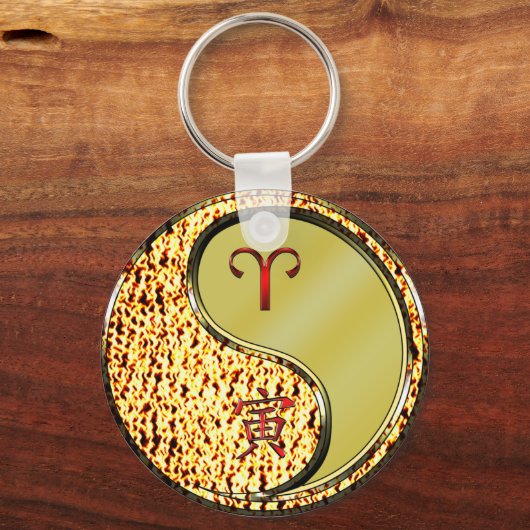 Ram en metalen tijger sleutelhanger (Achterkant)