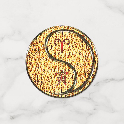 Ram en vuur tijger confetti (Kleine voorkant)