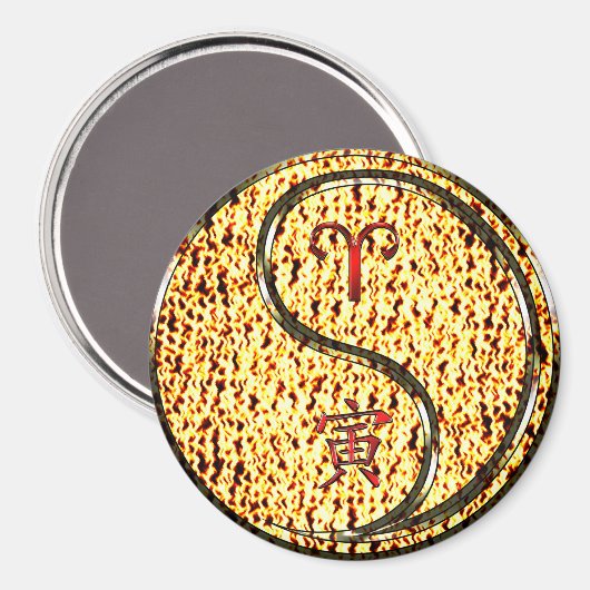 Ram en vuur tijger magneet (Voorkant / Achterkant)