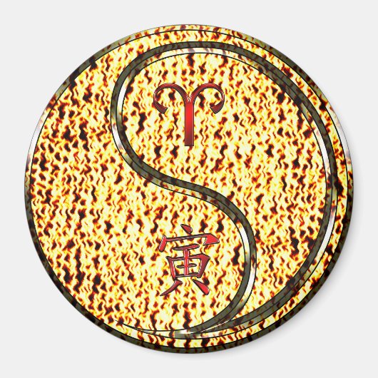 Ram en vuur tijger magneet (Voorkant)