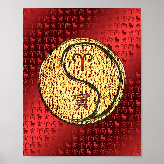 Ram en vuur tijger poster (Voorkant)