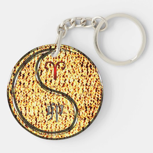 Ram en vuurkonijn sleutelhanger (Achterkant)