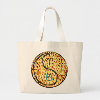 Ram en vuurslang grote tote bag
