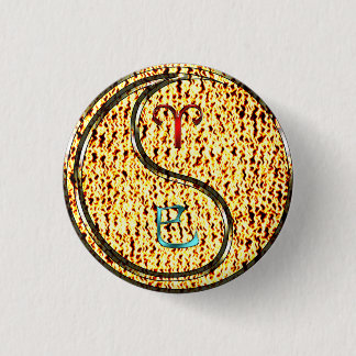 Ram en vuurslang ronde button 3,2 cm