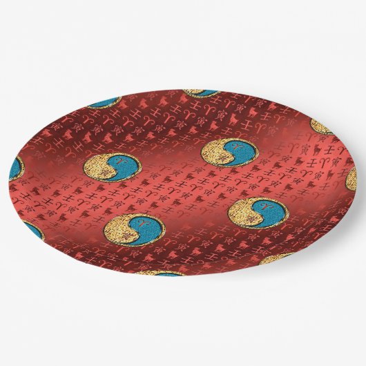 Ram en water tijger papieren bordje (Gekanteld)