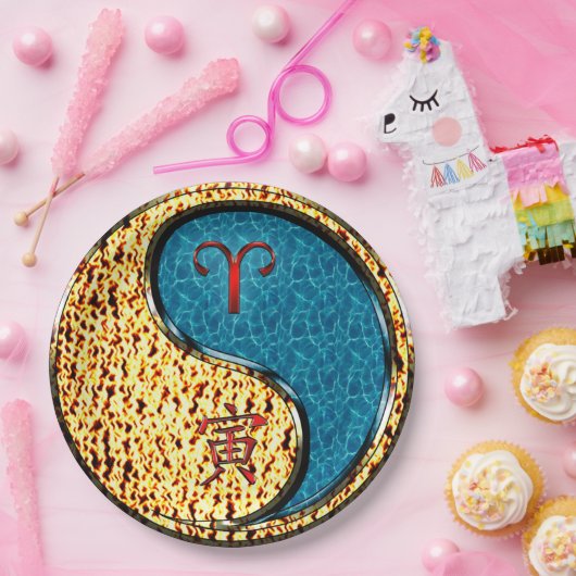 Ram en water tijger papieren bordje (Feest)