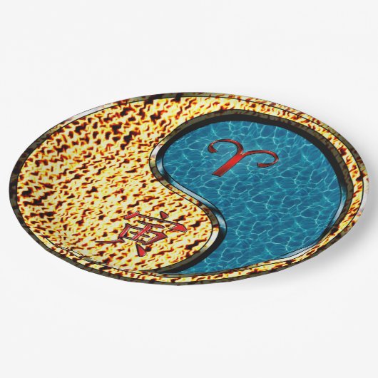 Ram en water tijger papieren bordje (Gekanteld)