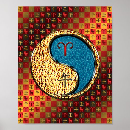 Ram en waterpaard poster (Voorkant)