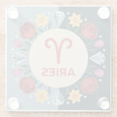 Ram Flowers Square Glass Onderzetter (Achterkant)