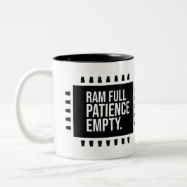 Ram full patiencie empty tweekleurige koffiemok