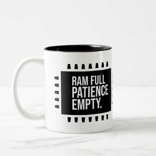 Ram full patiencie empty tweekleurige koffiemok (Links)