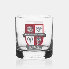 Ram Geboortedag Wapen™ voor 1-19 april Whisky Glas