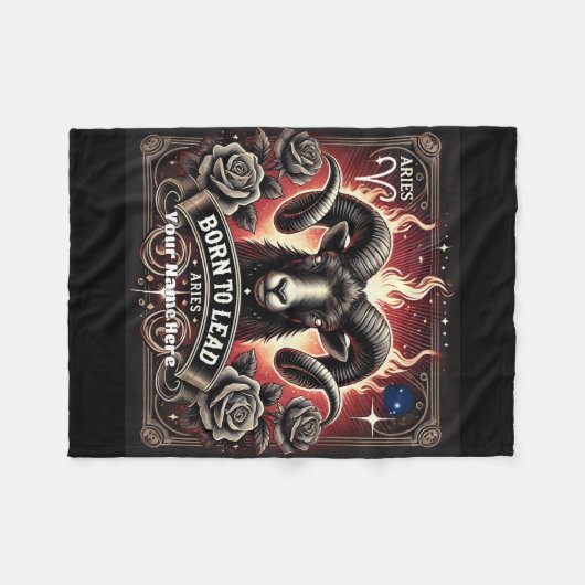Ram "Geboren om te leiden" Fleece Deken (Voorkant (Horizontaal))