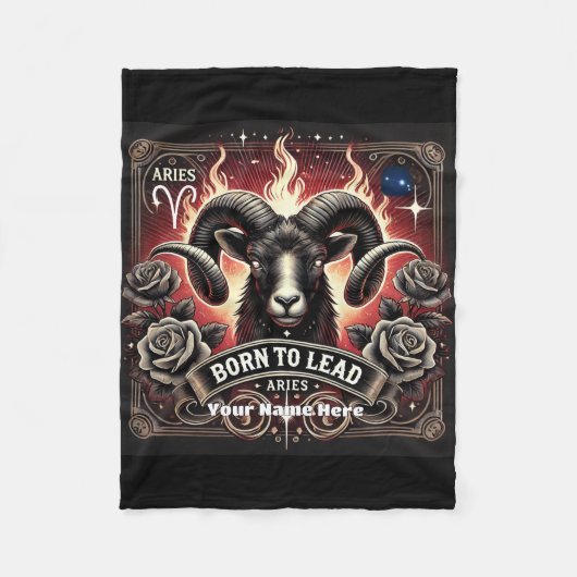 Ram "Geboren om te leiden" Fleece Deken (Voorkant)