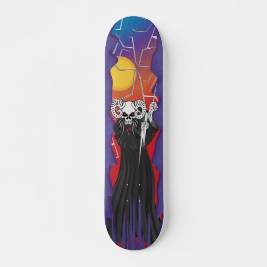 Ram Gehoornde Skull Skateboard (Voorkant)