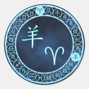 Ram/geit Ronde Sticker