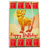 Ram - Gelukkig Verjaardag Midden Geschenkzak Medium Cadeauzakje (Voorkant)