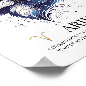 Ram Gepersonaliseerde Elegante Zodiac Waterverf Poster (Hoek)