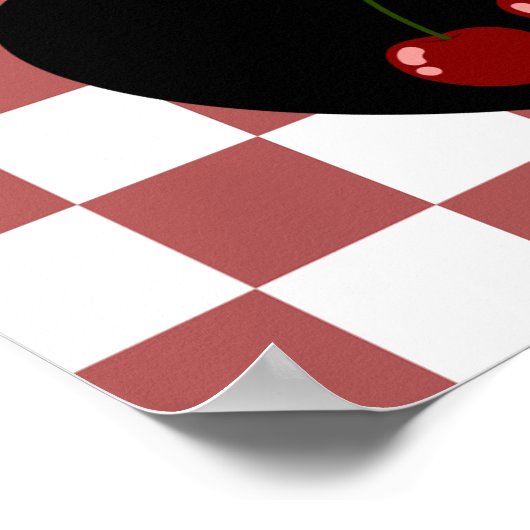 Ram Gotische esthetische geruite kersenkunst Poster (Hoek)