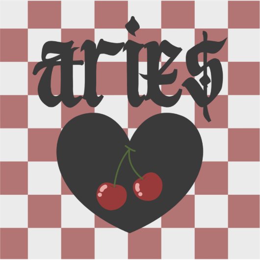 Ram Gotische esthetische geruite kersenkunst Sticker (Voorkant)