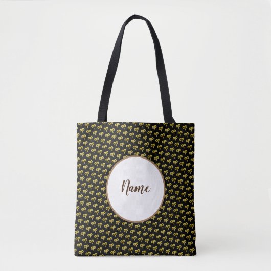 Ram Gouden Astrologie Gepersonaliseerd Tote Bag (Voorkant)
