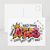 Ram Graffiti Zodiac Briefkaart (Voorkant / Achterkant)