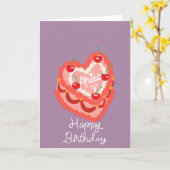 Ram Heart Cake Gelukkige Verjaardag Kaart (Gele Bloem)