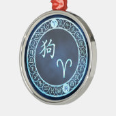 Ram/Hond Metalen Ornament (Links)