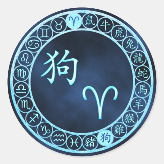 Ram/Hond Ronde Sticker (Voorkant)