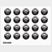 Ram Horned Skull Ronde Sticker (Vel)