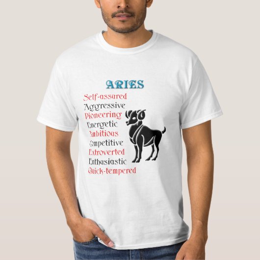 Ram Horoscoop Zodiac Sign T-shirt (Voorkant)