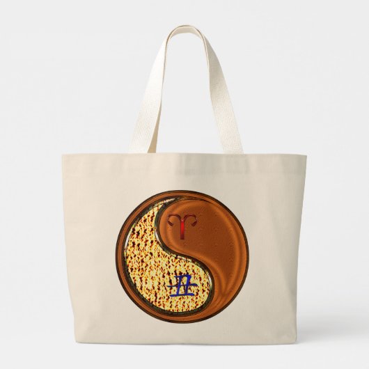 Ram & hout os grote tote bag (Achterkant)