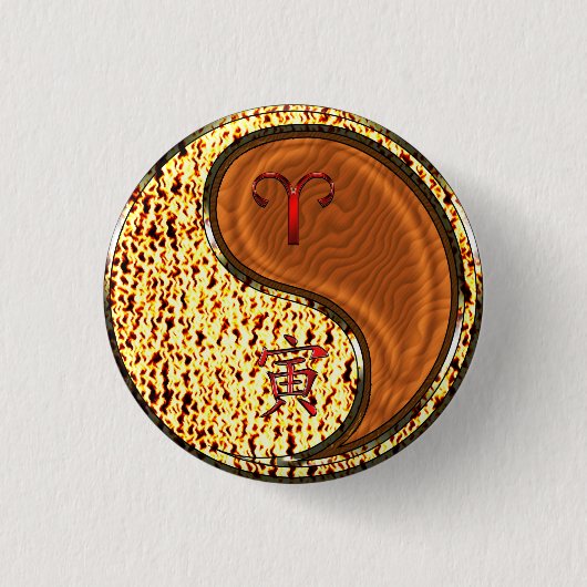 Ram & Hout Tijger Ronde Button 3,2 Cm (Voorkant)