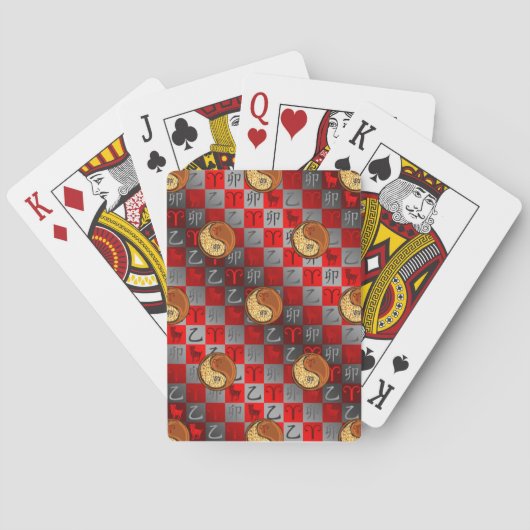 Ram & Houten Konijn. Pokerkaarten (Achterkant)
