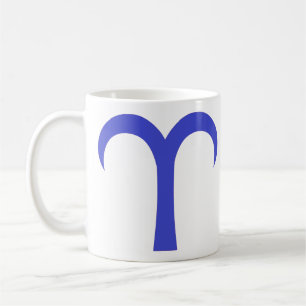 Ram in blauw koffiemok