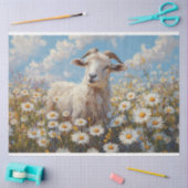 Ram in een Daisy Field Painting Decoupage Tissuepapier (Craft)