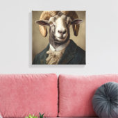 Ram in een pak | Dierenkunst | Dier in een pak Canvas Afdruk (Insitu (Woonkamer))