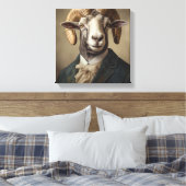Ram in een pak | Dierenkunst | Dier in een pak Canvas Afdruk (Insitu (Slaapkamer))