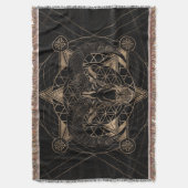 Ram in Sacred Geometry - Zwart en goud Deken (Voorkant Verticaal)
