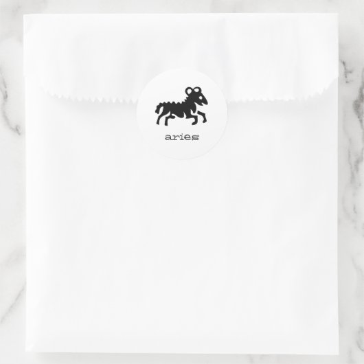 Ram in zwart ronde sticker (Tas)