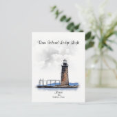 Ram Island Ledge Light-Michigan Briefkaart (Staand voorkant)