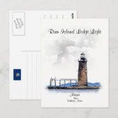 Ram Island Ledge Light-Michigan Briefkaart (Voorkant / Achterkant)