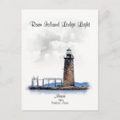 Ram Island Ledge Light-Michigan Briefkaart (Voorkant)
