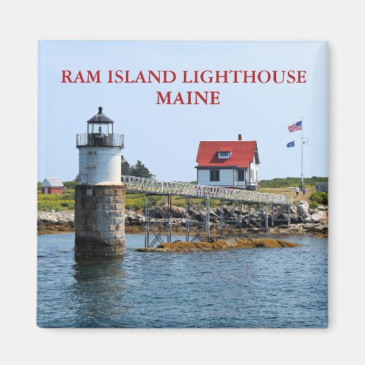 Ram Island Lighthouse Boothbay Harbour Maine Magne Magneet (Voorkant)