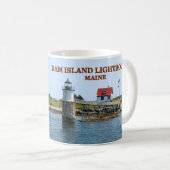 Ram Island Lighthouse, Boothbay Harbour Maine Mok (Voorkant rechts)