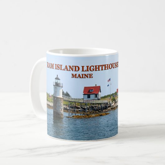 Ram Island Lighthouse, Boothbay Harbour Maine Mok (Voorkant links)